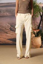 Victoria pantalone cargo donna in modal straight fit