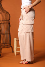 Victoria pantalone cargo donna in modal straight fit