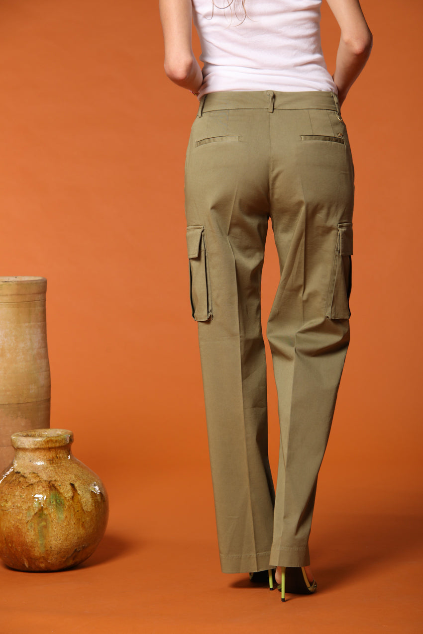 Victoria pantalone cargo donna in modal straight fit