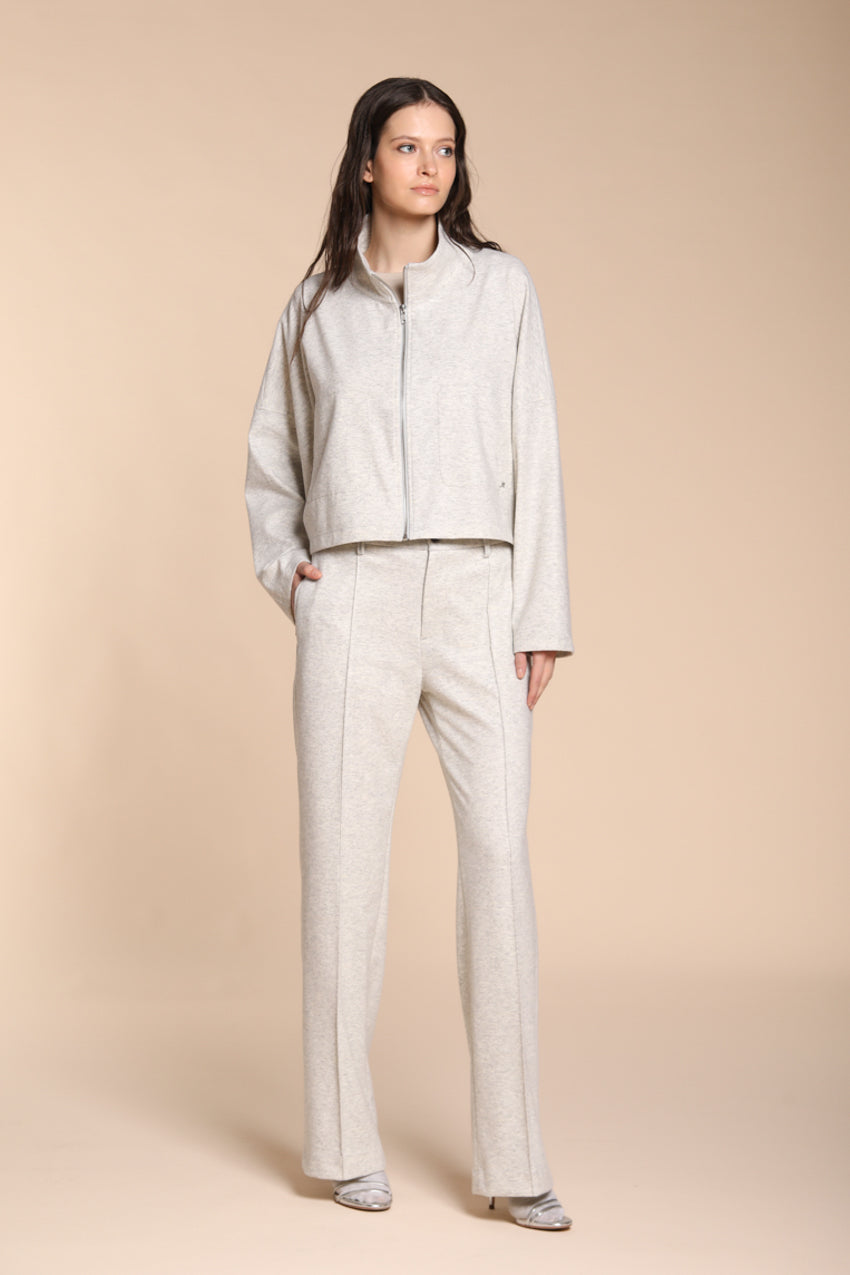 Foto 3 New York Straight pantalone chino donna in jersey flanella straight fit