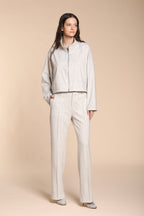 Foto 3 New York Straight pantalone chino donna in jersey flanella straight fit