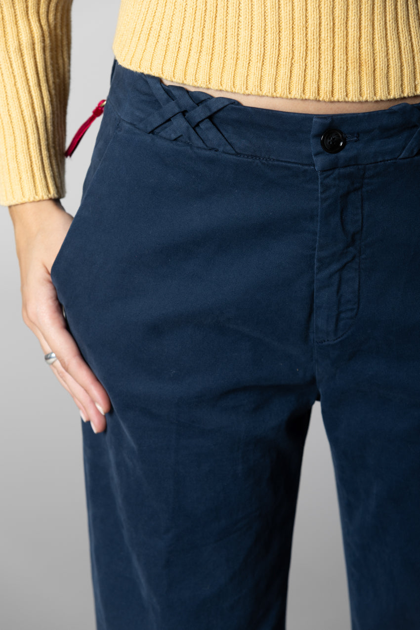 New York Straight pantalone chino donna in gabardina straight fit