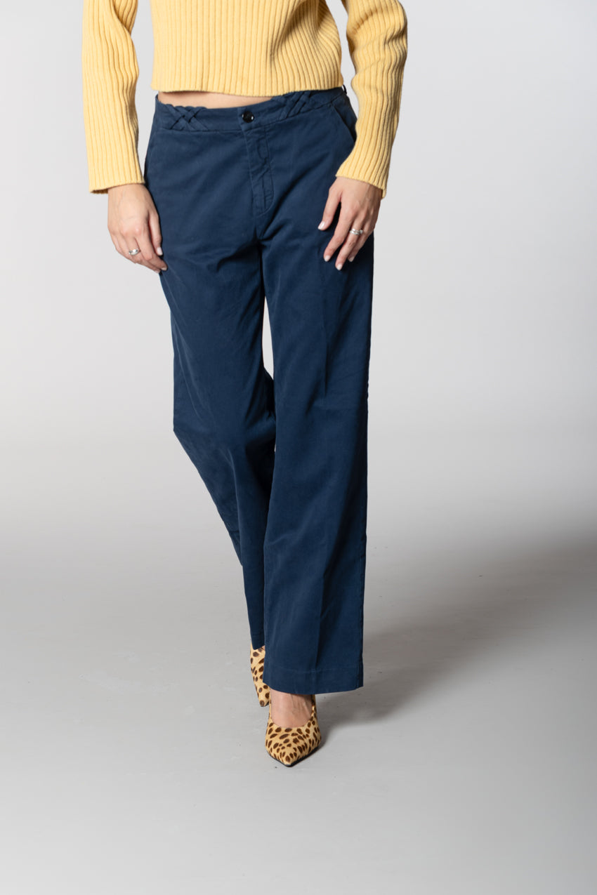 New York Straight pantalone chino donna in gabardina straight fit