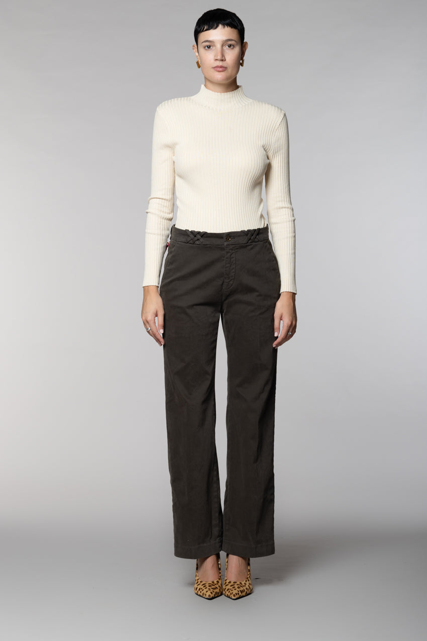 New York Straight pantalone chino donna in gabardina straight fit