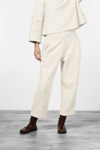 Balloon pantalon chino femme en drap de laine balloon fit