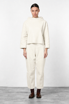 Balloon pantalon chino femme en drap de laine balloon fit