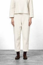 Balloon pantalon chino femme en drap de laine balloon fit