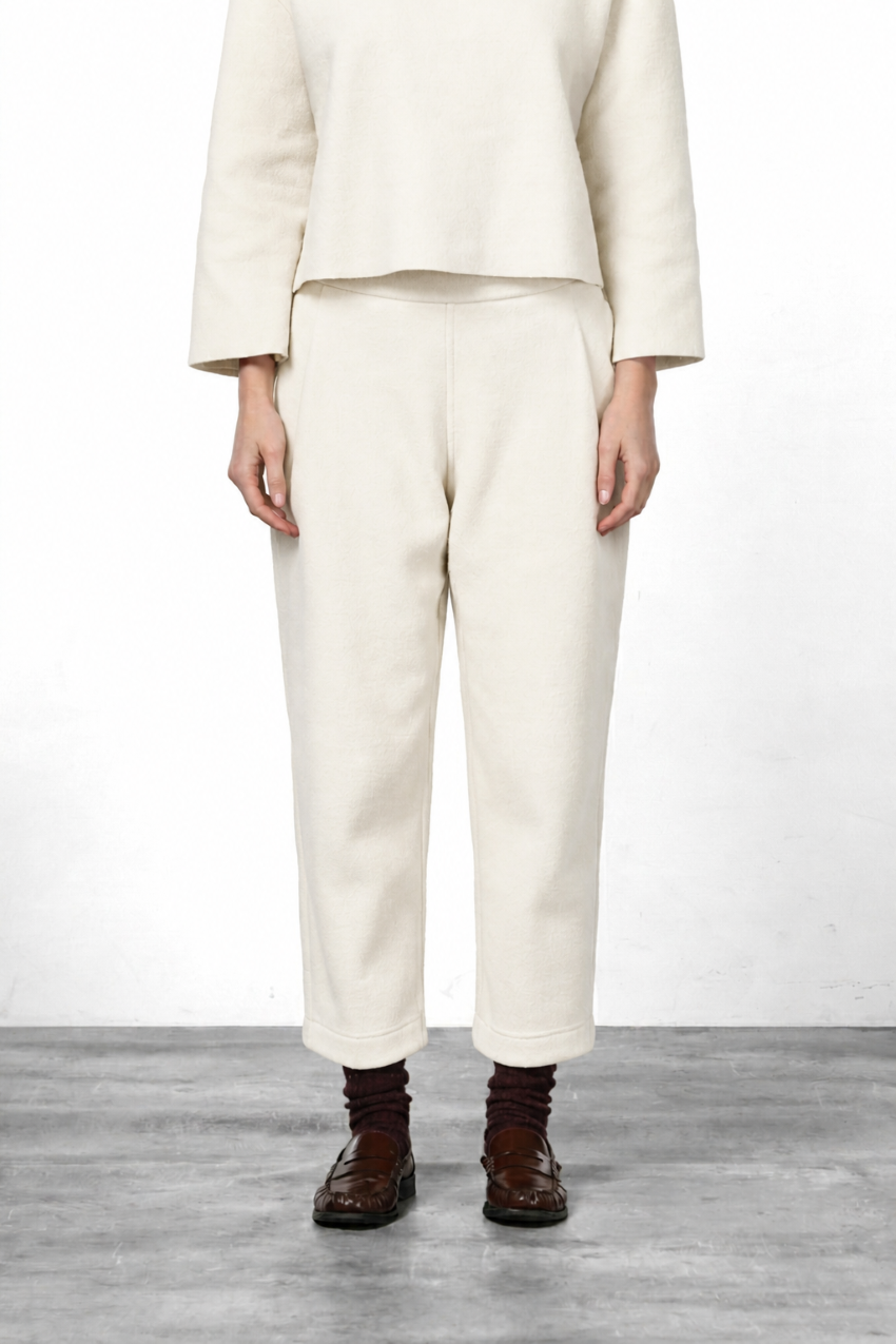 Balloon pantalon chino femme en drap de laine balloon fit
