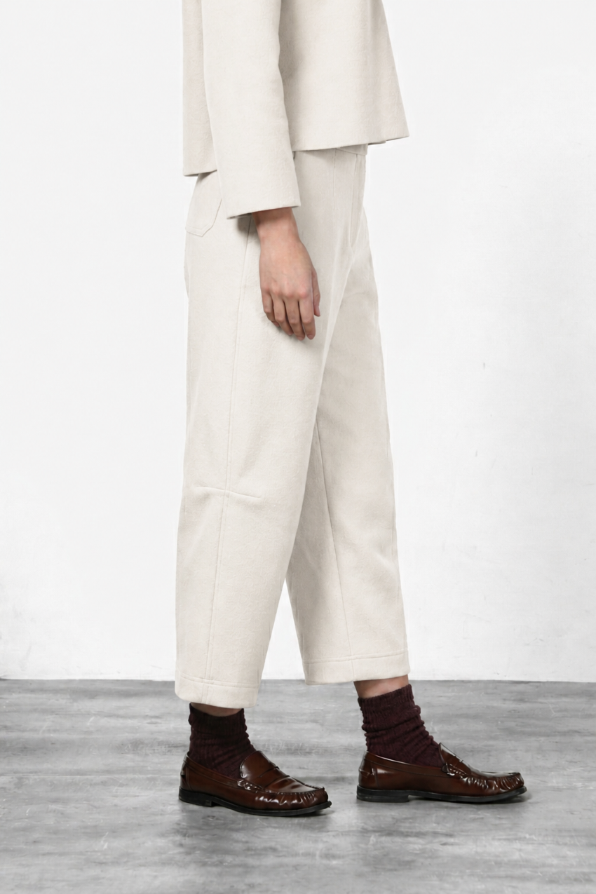 Balloon pantalon chino femme en drap de laine balloon fit