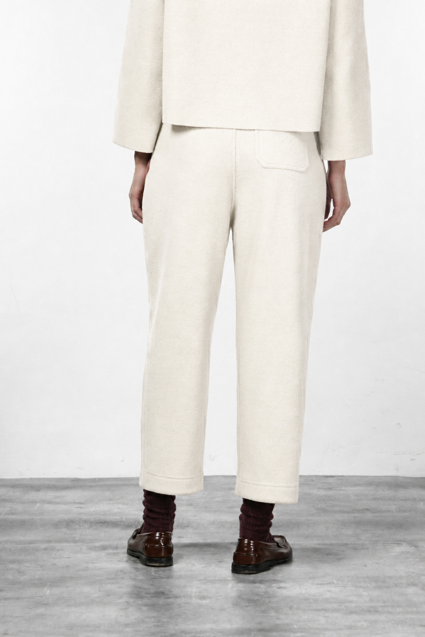 Balloon pantalon chino femme en drap de laine balloon fit