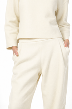 Balloon pantalon chino femme en drap de laine balloon fit