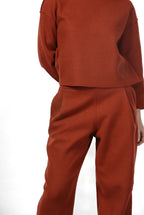 Damen-Chinohose aus Wolltuch im Balloon Fit