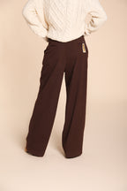 Foto 4 Ny Wide Pinces pantalone chino donna in cotone cashmere wide leg fit