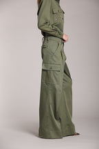 Foto 4 New York Wide Pinces cargo pantalone cargo donna in gabardina wide leg fit