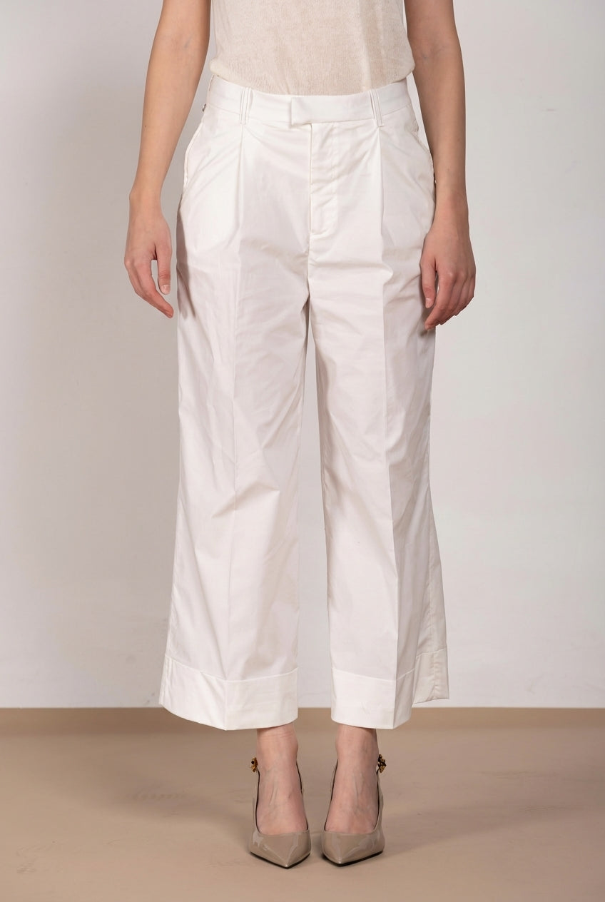 New York Wide pantalón chino mujer en tela de paracaídas wide leg