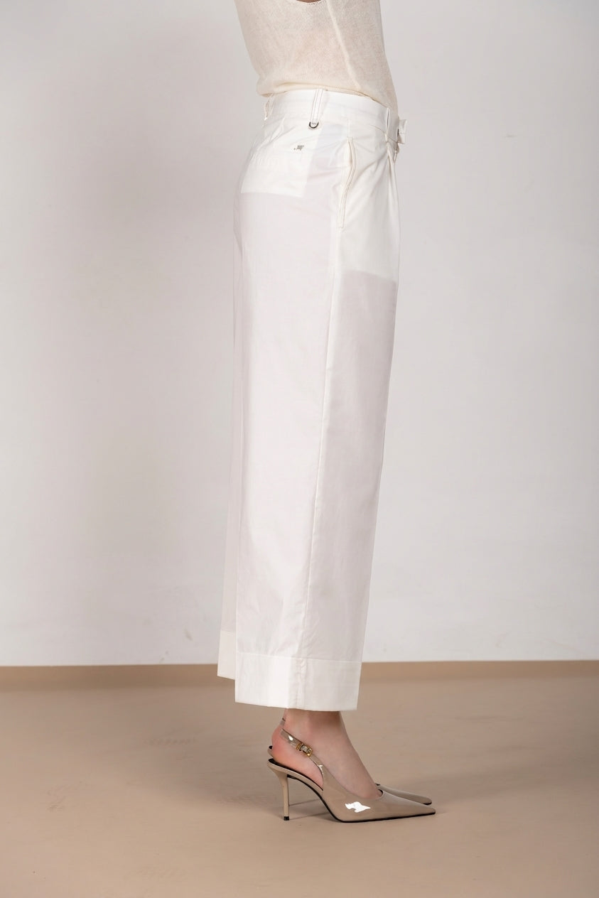 New York Wide pantalón chino mujer en tela de paracaídas wide leg