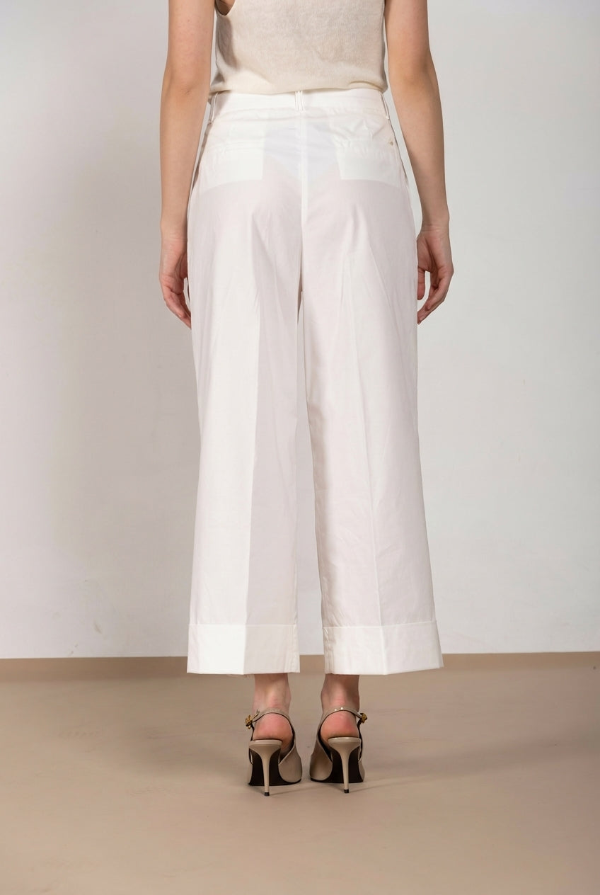 New York Wide pantalón chino mujer en tela de paracaídas wide leg