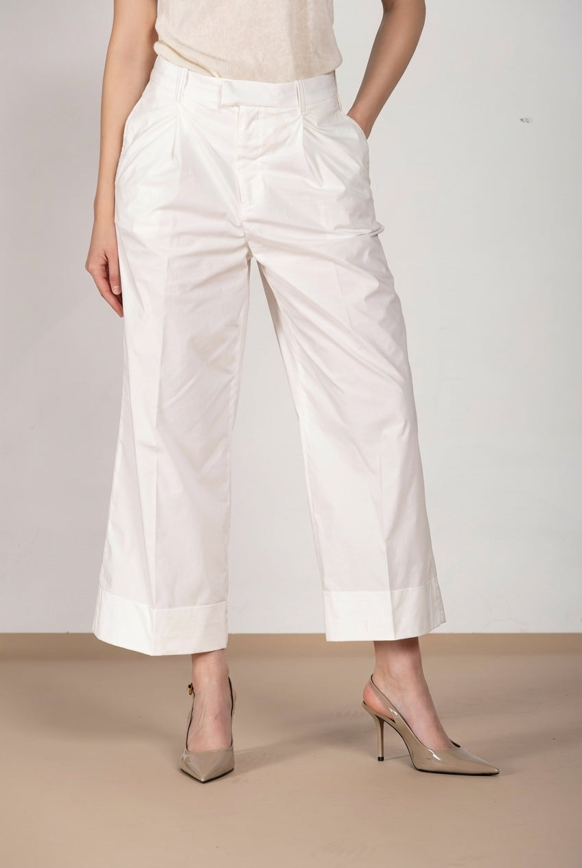 New York Wide pantalón chino mujer en tela de paracaídas wide leg