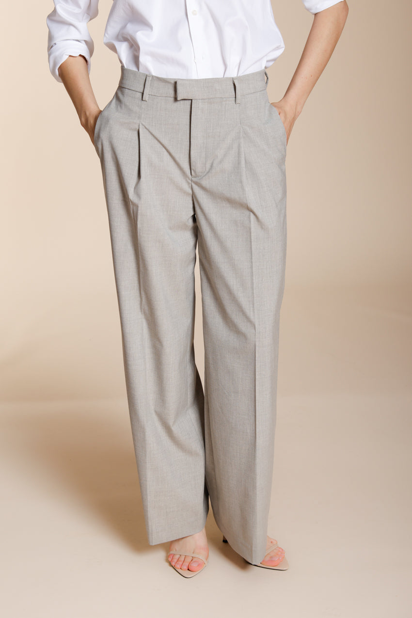 New York Wide Sartoriale pantalón chino mujer en lana travel wide leg