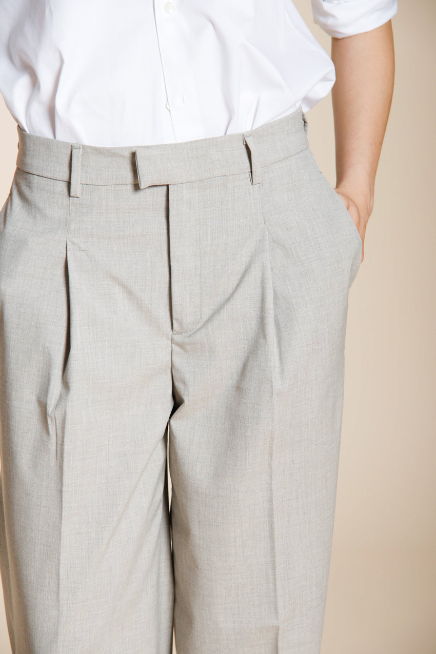 New York Wide Sartoriale pantalón chino mujer en lana travel wide leg