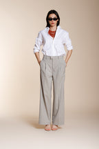 New York Wide Sartoriale pantalón chino mujer en lana travel wide leg
