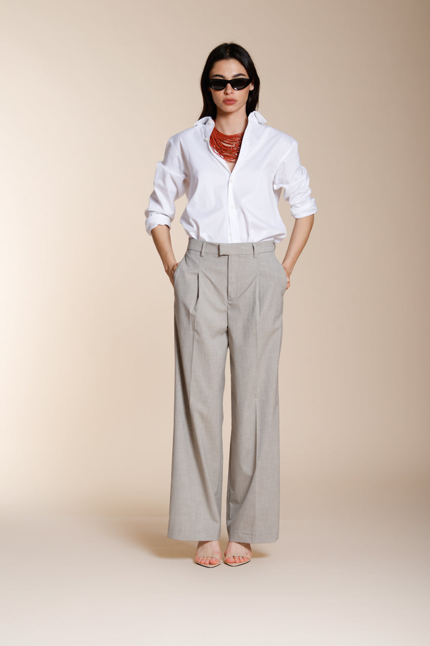New York Wide Sartoriale pantalón chino mujer en lana travel wide leg