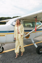 Francis women's Cargo Jogger pants in cotton and linen twill wide leg