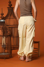 Francis women's Cargo Jogger pants in cotton and linen twill wide leg