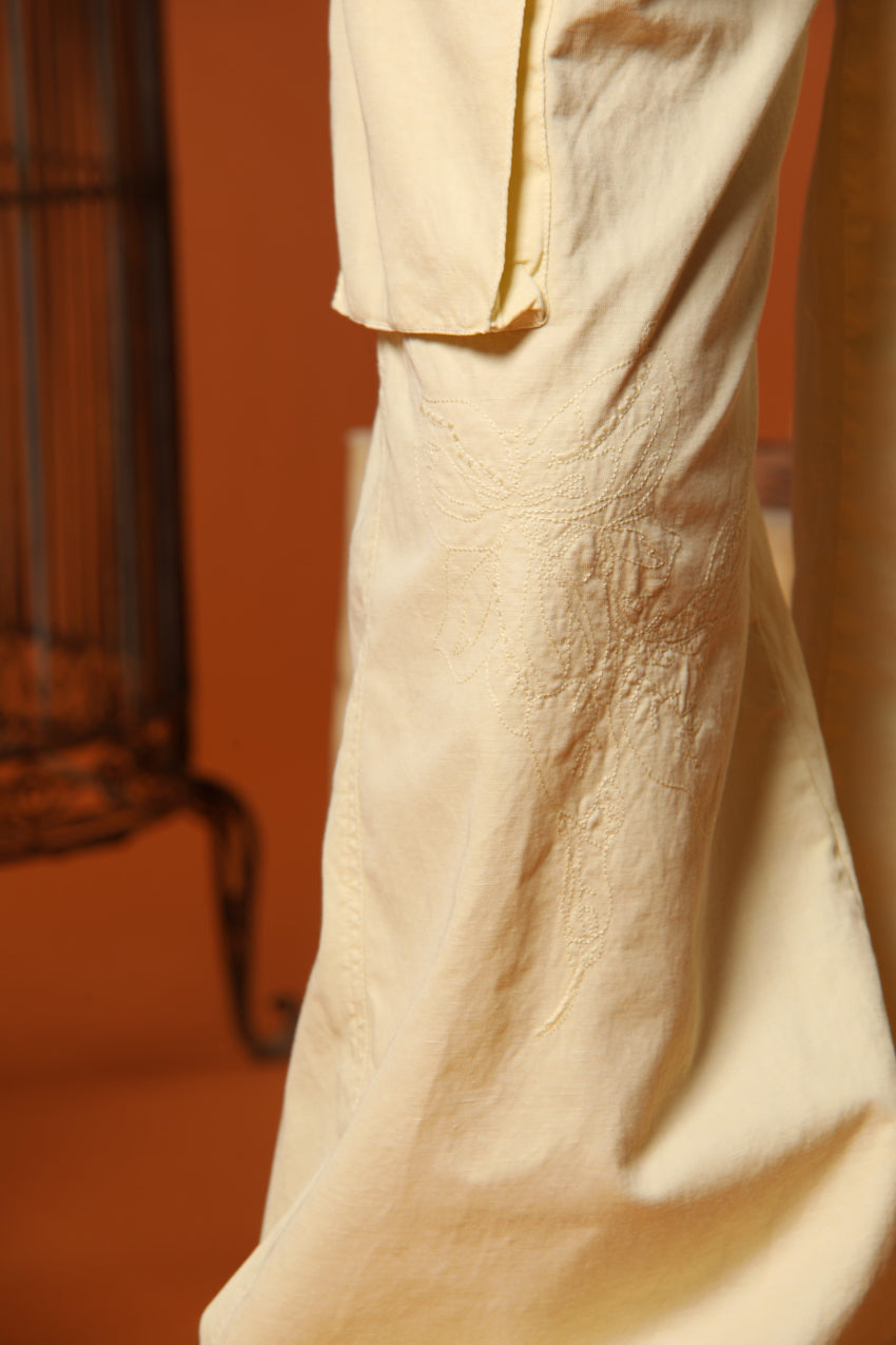 Francis women's Cargo Jogger pants in cotton and linen twill wide leg