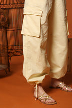 Francis women's Cargo Jogger pants in cotton and linen twill wide leg