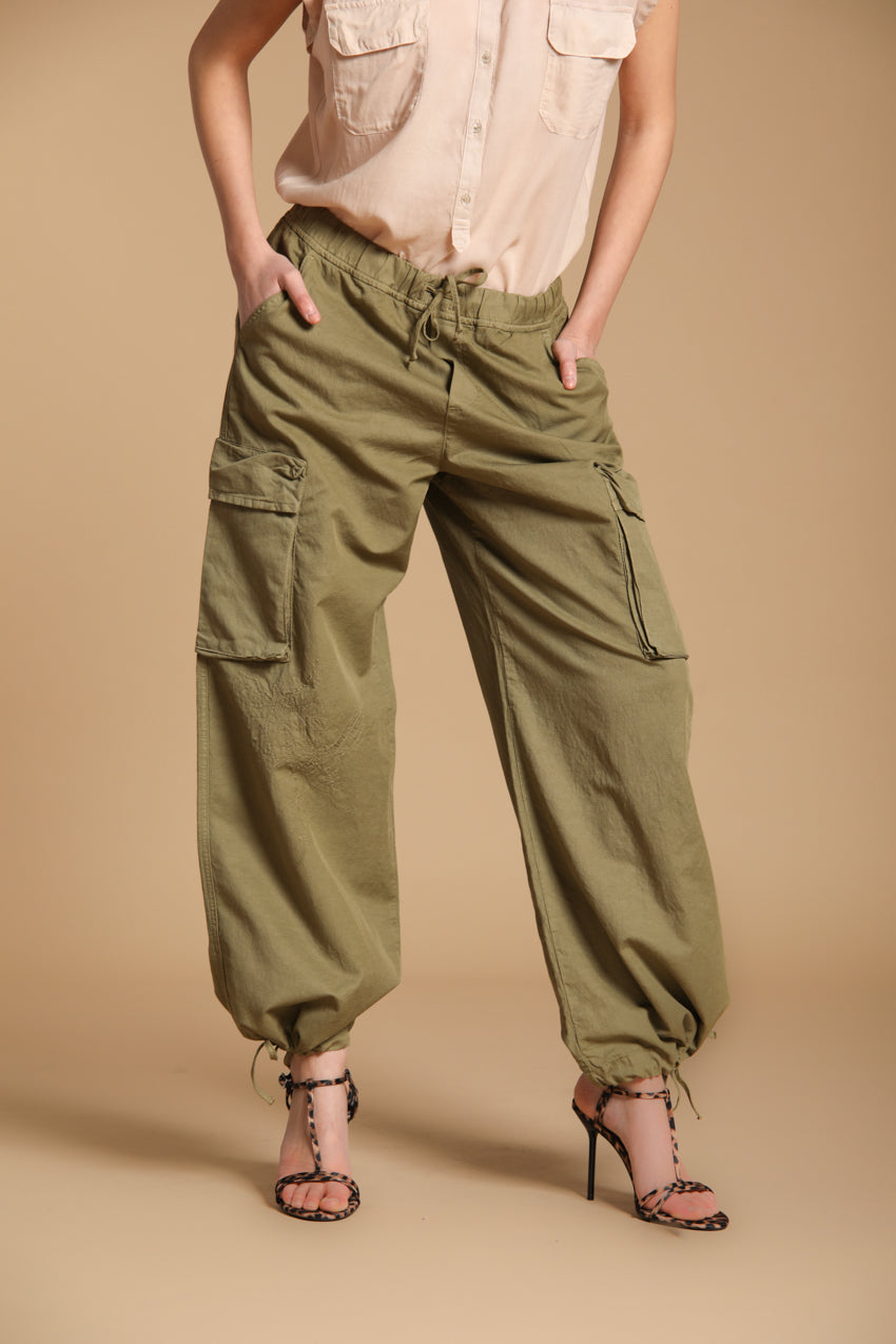 Francis women's Cargo Jogger Pants in cotton and linen twill wide leg 