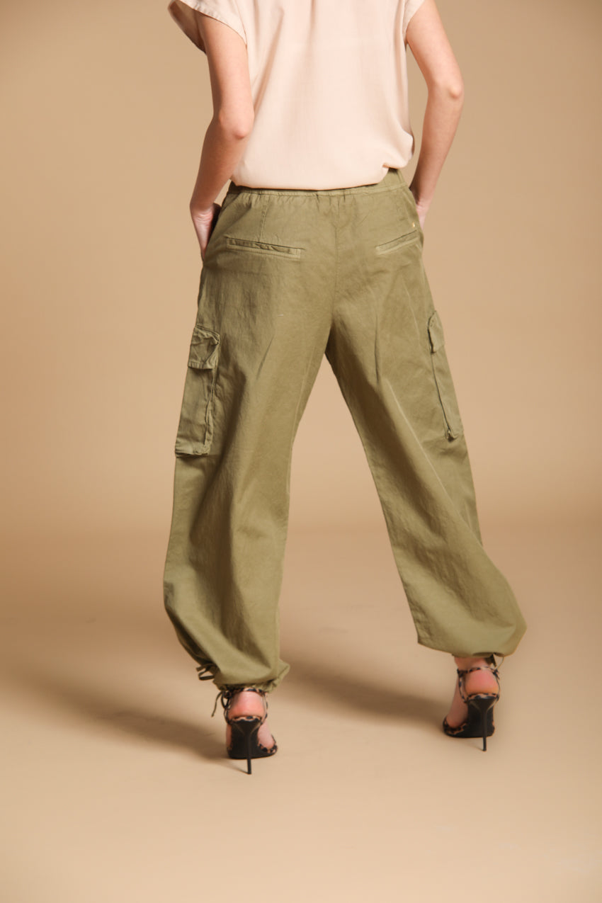 Francis women's Cargo Jogger Pants in cotton and linen twill wide leg 
