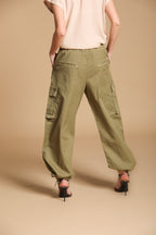 Francis women's Cargo Jogger Pants in cotton and linen twill wide leg 