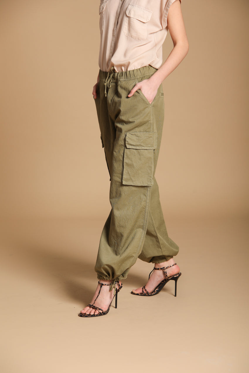 Francis women's Cargo Jogger Pants in cotton and linen twill wide leg 
