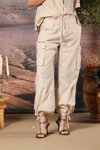 Francis women's Jogger Cargo pants in poplin wide leg 