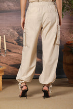 Francis women's Jogger Cargo pants in poplin wide leg 