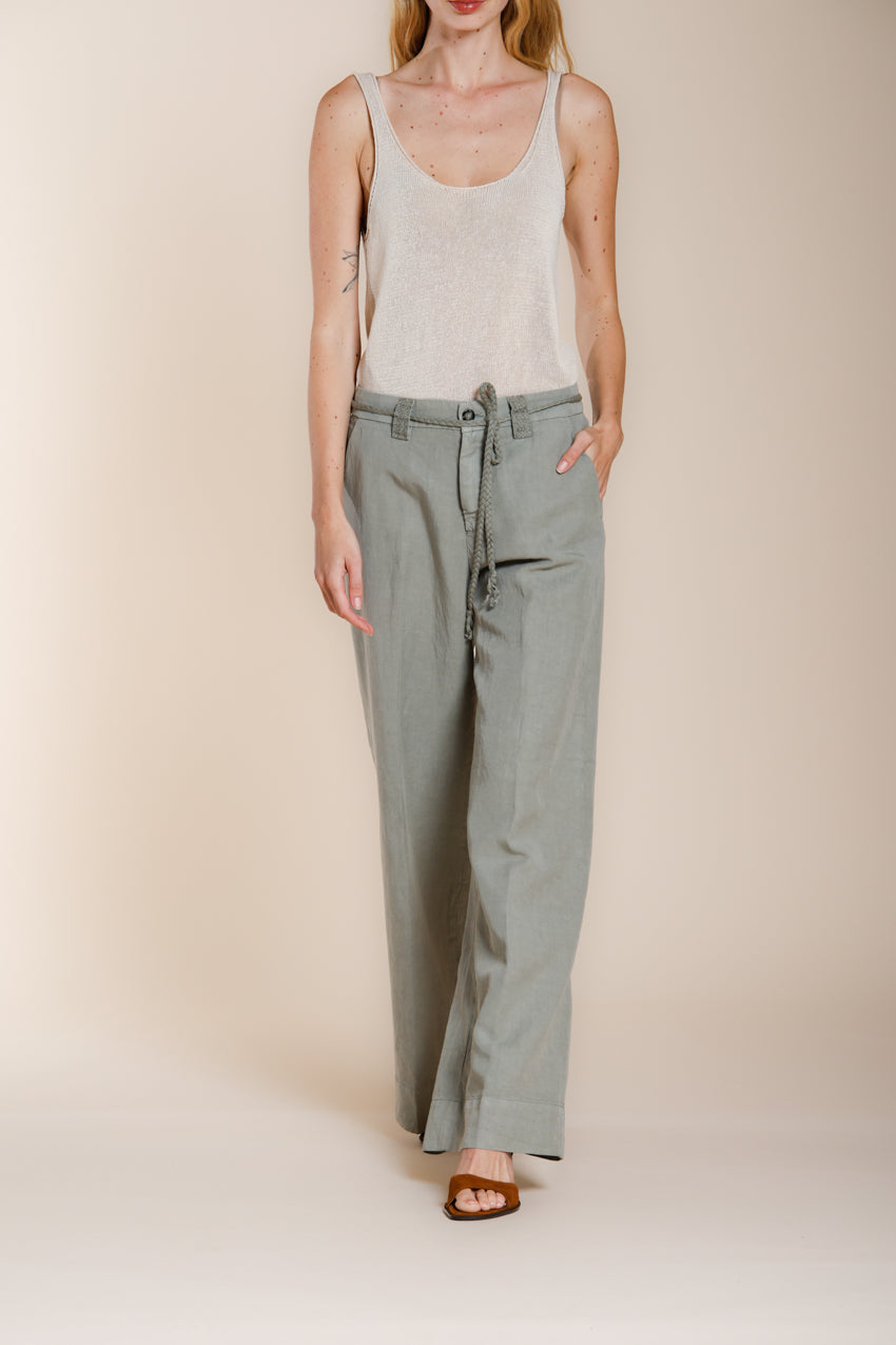New York Studio Damen Chinohose aus Baumwolle und Leinen Twill straight fit
