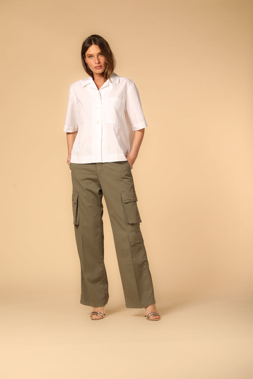 immagine 2 di pantalone cargo donna modello Havana in verde militare fit relaxed di Mason's