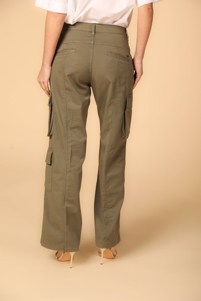 immagine 8 di pantalone cargo donna modello Havana in verde militare fit relaxed di Mason's