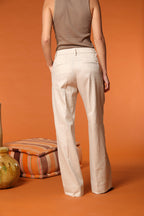 New York Studio pantalon chino femme en Twill de Coton et Lin Wide Leg