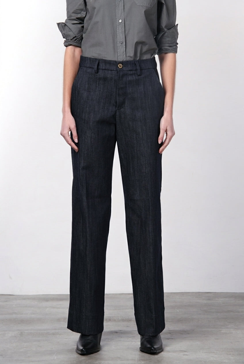 New York Studio Damen-Chinohose aus Stretch-Denim, Straight Fit