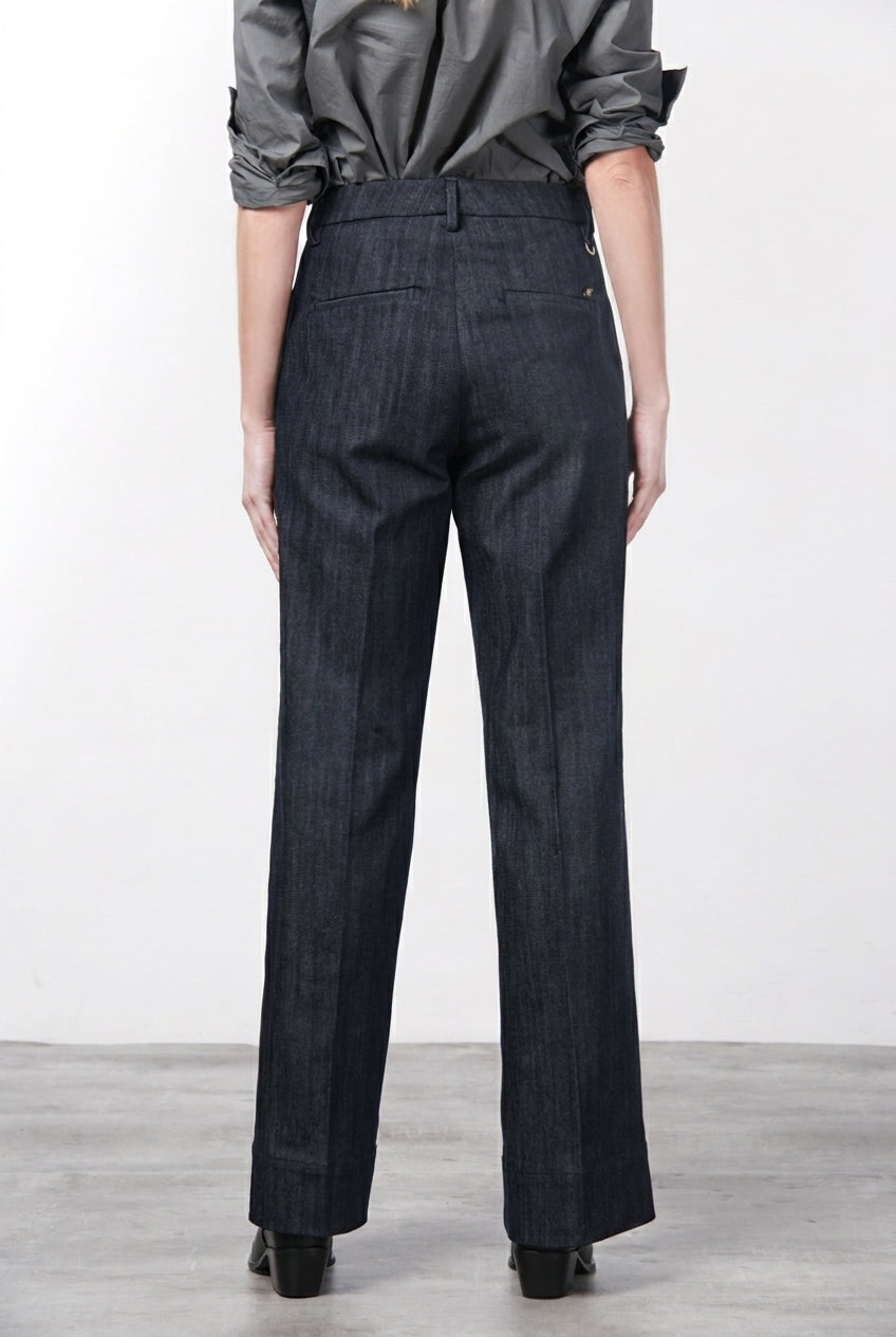 New York Studio Damen-Chinohose aus Stretch-Denim, Straight Fit