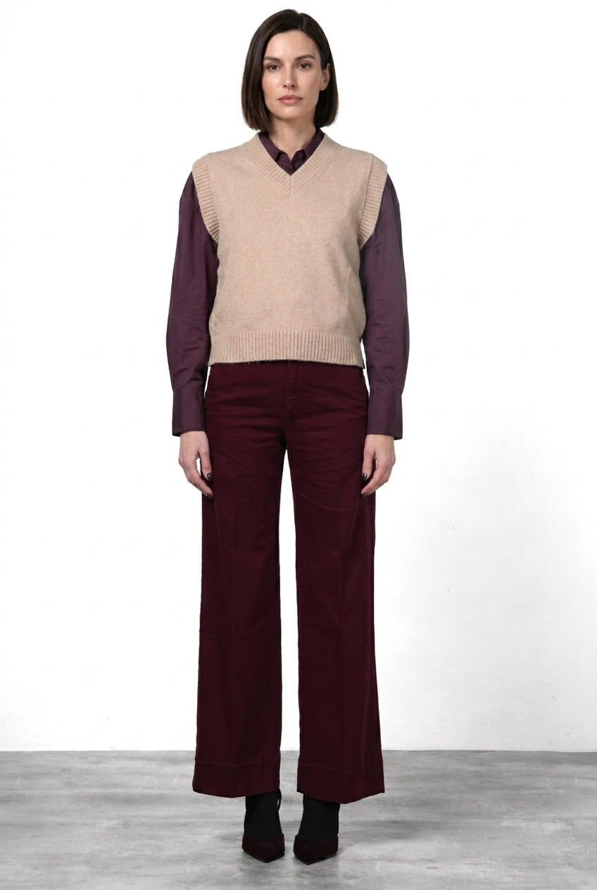 New York Studio pantalón chino de mujer en raso straight fit
