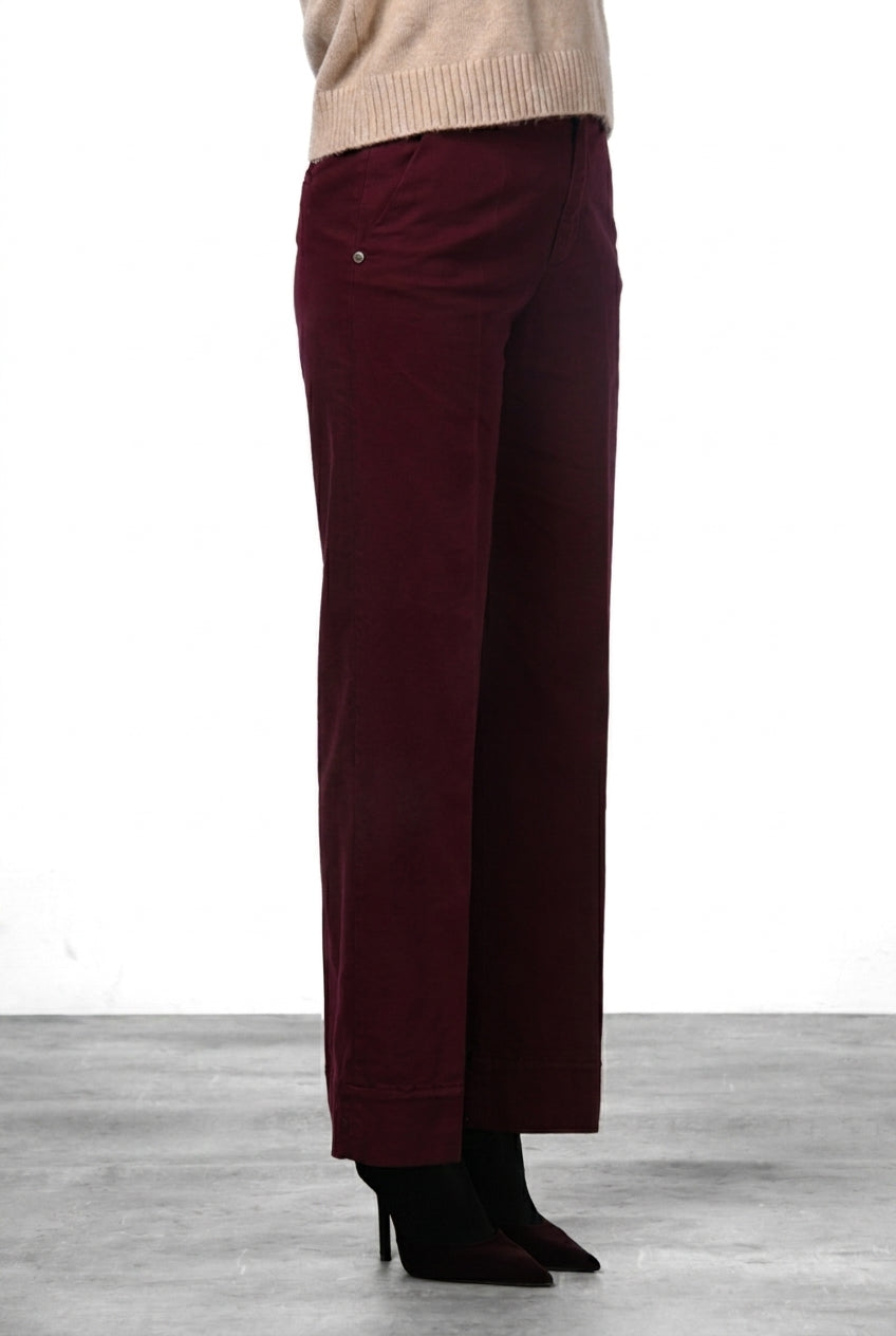 New York Studio pantalón chino de mujer en raso straight fit