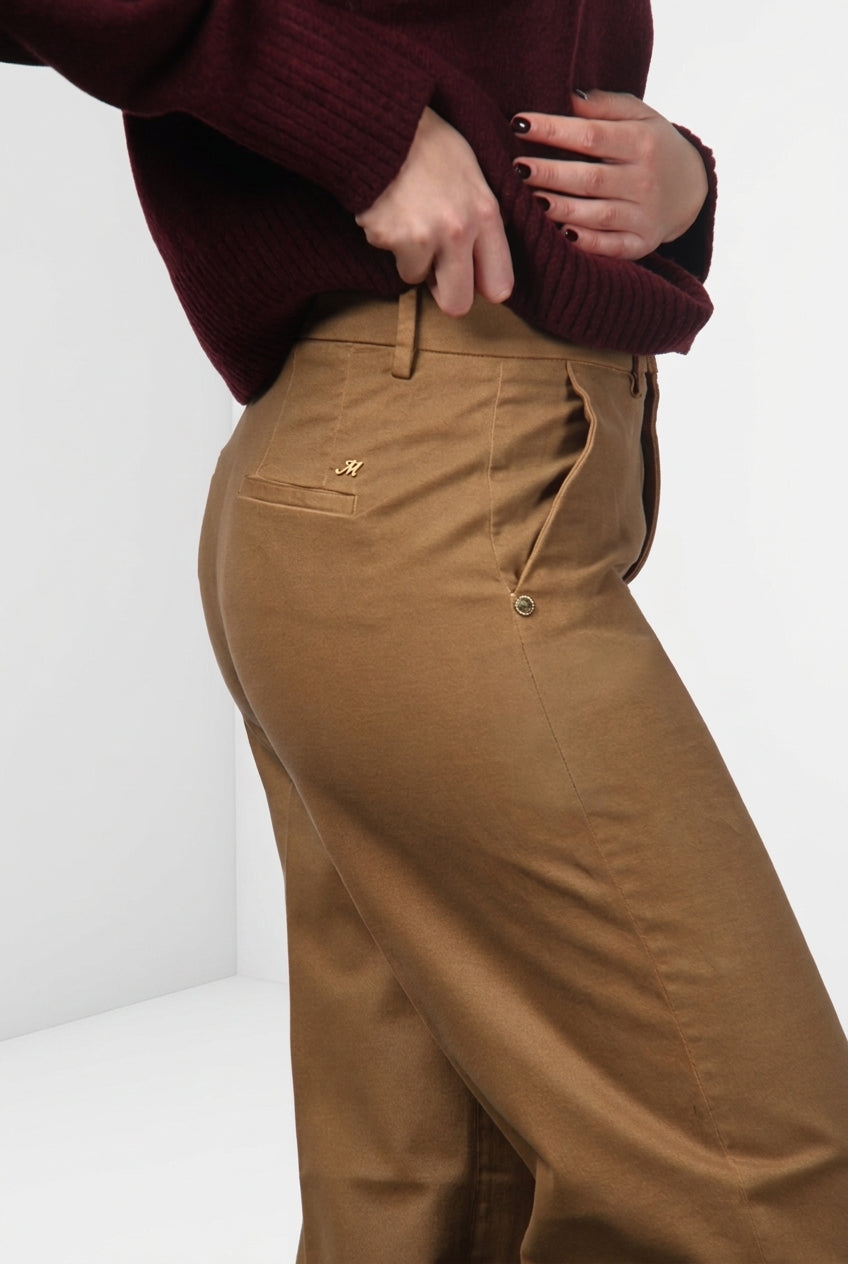 New York Studio pantalón chino de mujer en raso straight fit