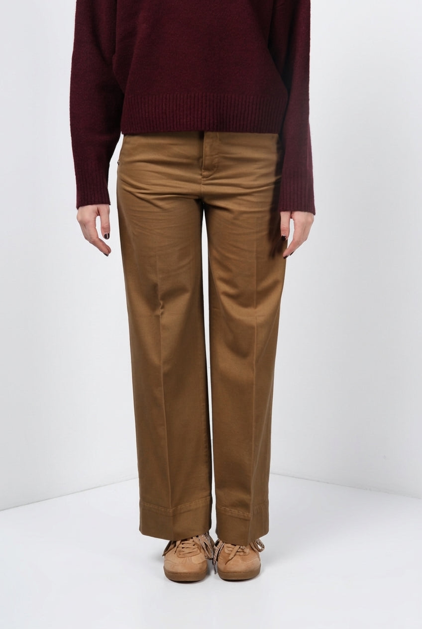 New York Studio pantalón chino de mujer en raso straight fit