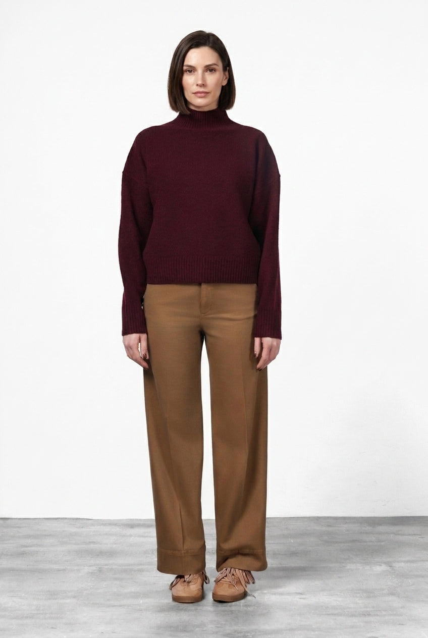 New York Studio pantalone chino donna in raso straight fit