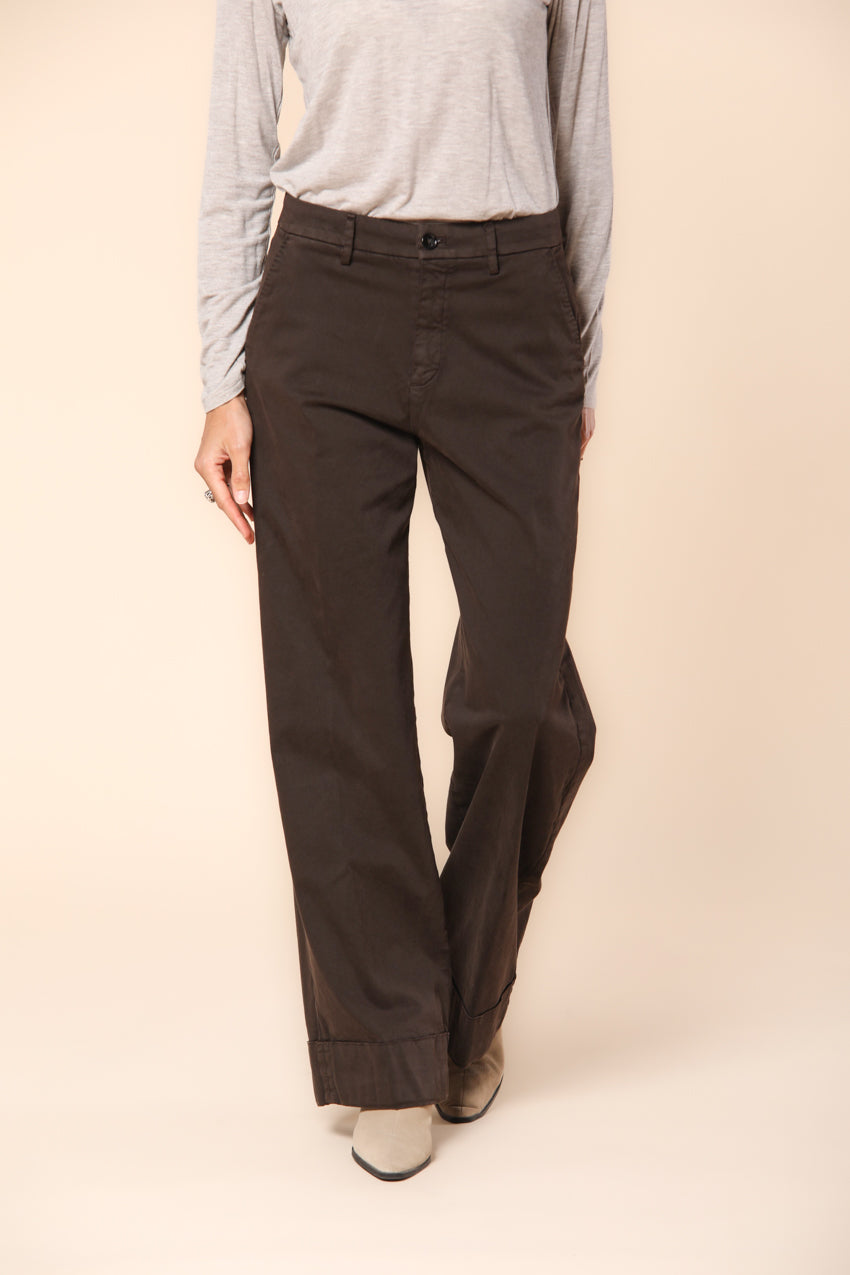 New York Studio Damen Chino Hose aus Satin relaxed Fit