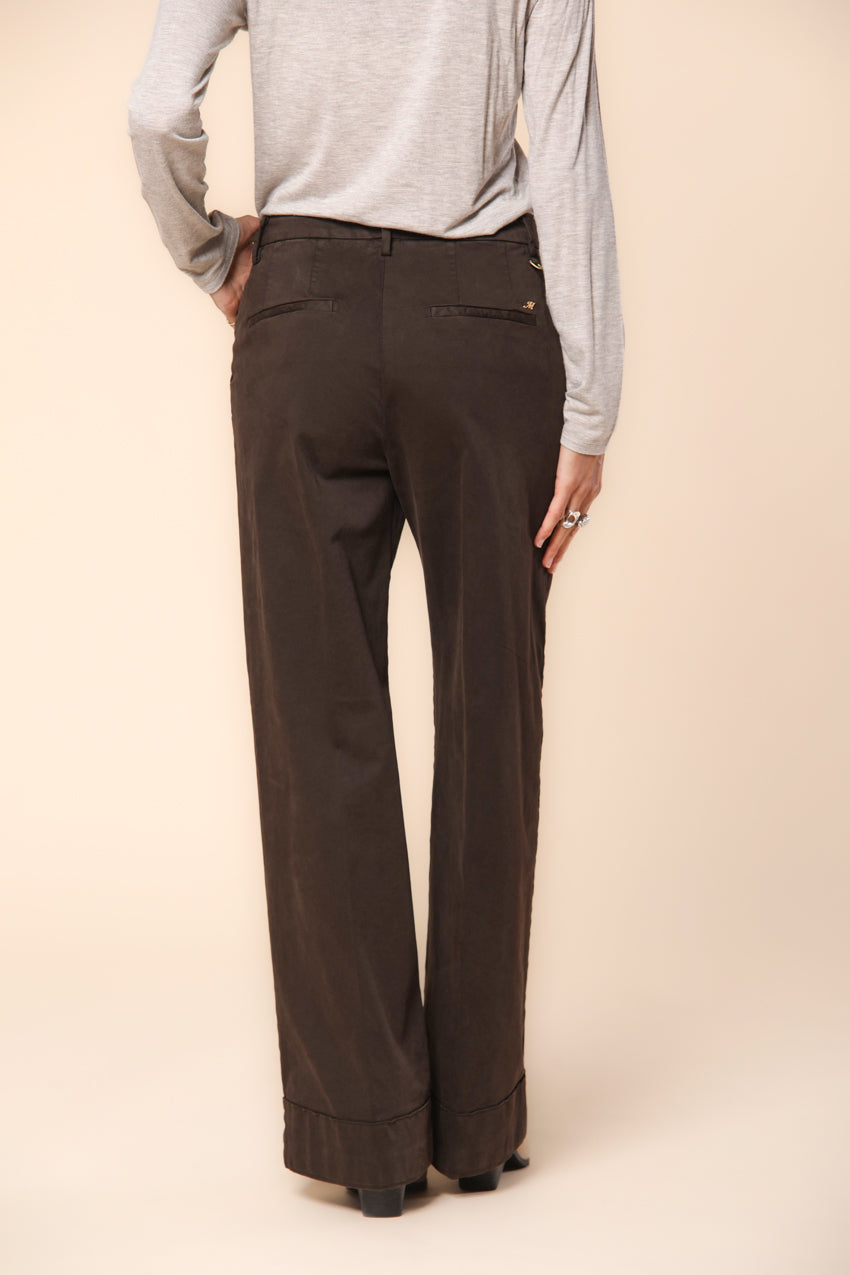 New York Studio pantalón chino mujer en satén ajuste relaxed