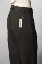 New York Studio pantalón chino mujer en mezcla de algodón y lana wide leg 